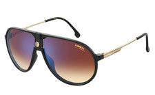 Carrera Unisex Black Gold Pilot Frame Brown Gradient Lens Sunglasses 1034/S 02M2