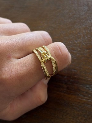 Gold-Tone Buckle-Style Ring