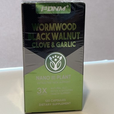 FDNM Wormwood Black Walnut Clove & Garlic Digestive Support Capsules 120 Ct