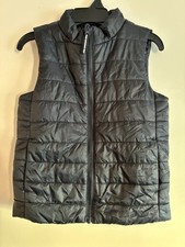 Cat  Jack Kid Boy Girl Solid Black Nylon Polyester Lined Full Zip Puffer Vest M