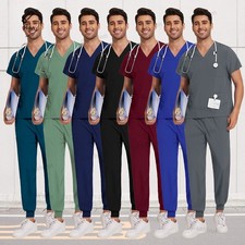 New Scrubs Men Women Scrubs Uniforms Medical Jogger Set Nurses Dental Scrub Sets