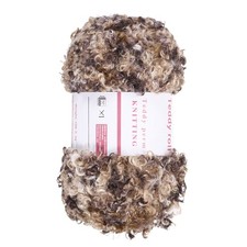 Fur Yarn Soft Fluffy Chunky Yarn Fuzzy Yarn Dark Brown for Crocheting,50m