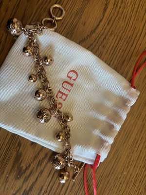 Guess Armband mit Kugel Charms rosegoldfarben