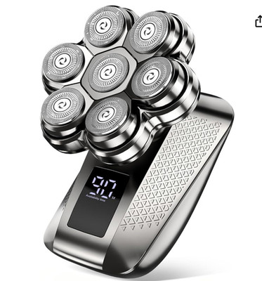 Electric Head Shavers for Bald Men, 7D Detachable Head Shaver, 5-in-1 Grooming 
