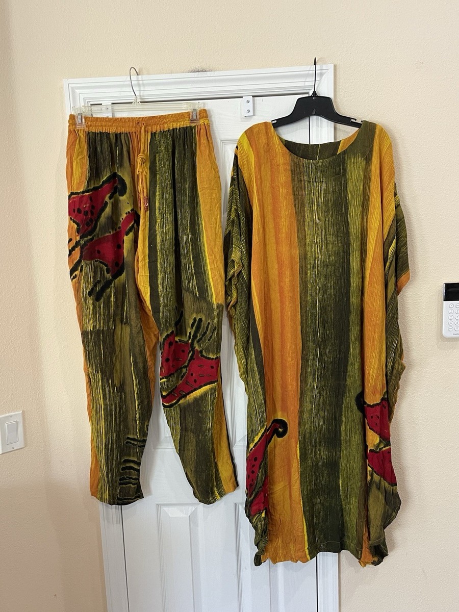 ワン 様 NWT Ramin Made In Indonesia 100% Rayon Tribal Outfit -One Size