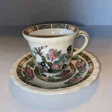 Myott Staffordshire Indian Tree Demitasse Cup & Saucer