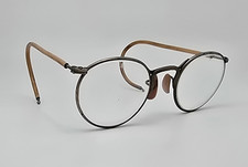 American Optical FulVue AO 23 Silver Frame Clear Lens Safety Glasses USA 1920-40