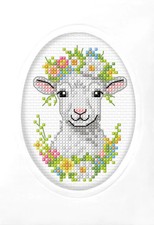 omplete counted cross stitch kit - greetings card Sheep 6330