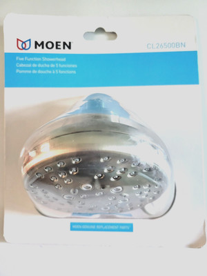 Moen CL26500BN 4'' 5-Function Brushed Nickel Shower Head -New