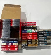 Sony 90 Minute HF Normal Bias High Fidelity  Cassette BASF 90 - Memorex - MAXELL