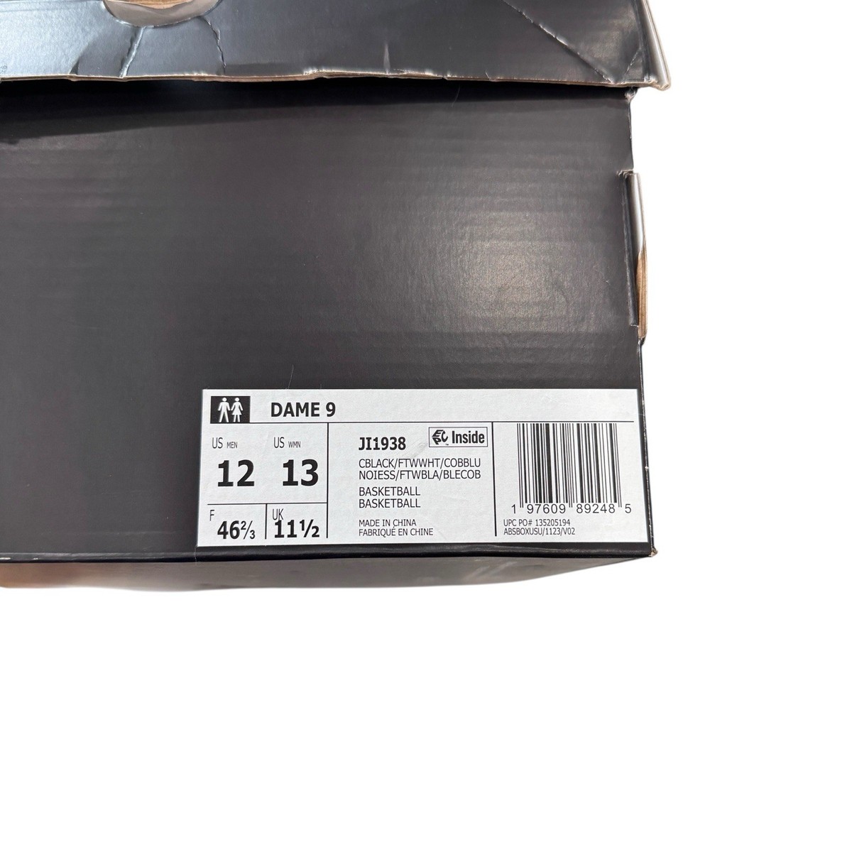 adidas Dame 9 Basketball Shoes Men's JI1938 Core Black White