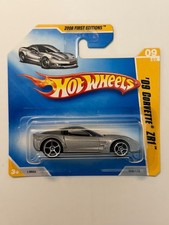 Hot Wheels '09 Corvette C6 ZR1 Grey 2008 New Models 9/40 Short Card Small Lights