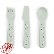 Foodie Cutlery Set Green Toddler Utensils Forks Spoons