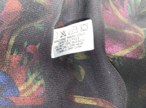 Violet + Claire Summer Top Tropical Beach Colorful V-neck Semi-sheer Lined Med - Picture 6 of 8