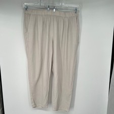 Eileen Fisher Tencel Pleated Taper Pant Women's Plus Size 2X Light Beige Elastic