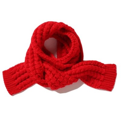 Kids Knitted Winter Fashion Solid Color Toddler Baby Warm Scarves Neck