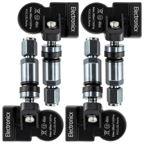 4 Tire Pressure Sensors TPMS Sensors Metal Valve Gunmetal for Peugeot 308 01.200