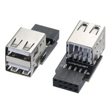 9Pin USB 2.0 Female Pin Dual 2 Port USB Motherboard Header Adapter Dual PC