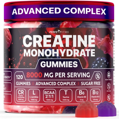 #ad Perfect Fit 365 Creatine Monohydrate Gummies 8000mg Berry Mix 120ct BB2 27 $24.90