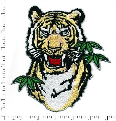 4 Pcs Embroidered Iron on patches King of Tiger wild  150x156mm AP053bE