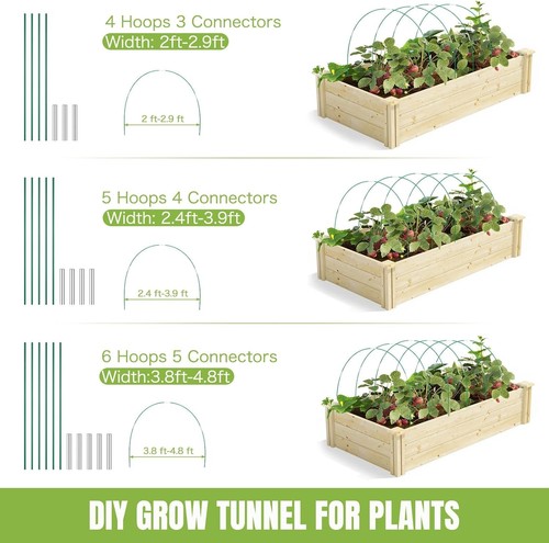 Joyhalo Garden Hoops for Raised Beds, 36pcs Greenhouse Hoops - Picture 3 of 6