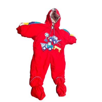 VTG Alpine Way Infant Baby Snow Suit Winter Bunting Construction Trucks 12M CUTE
