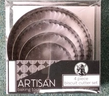 NORDIC WARE ARTISAN 4 PC COOKIE BISCUIT PASTRY STAINLESS  4 SIZES CUTTERS NEW