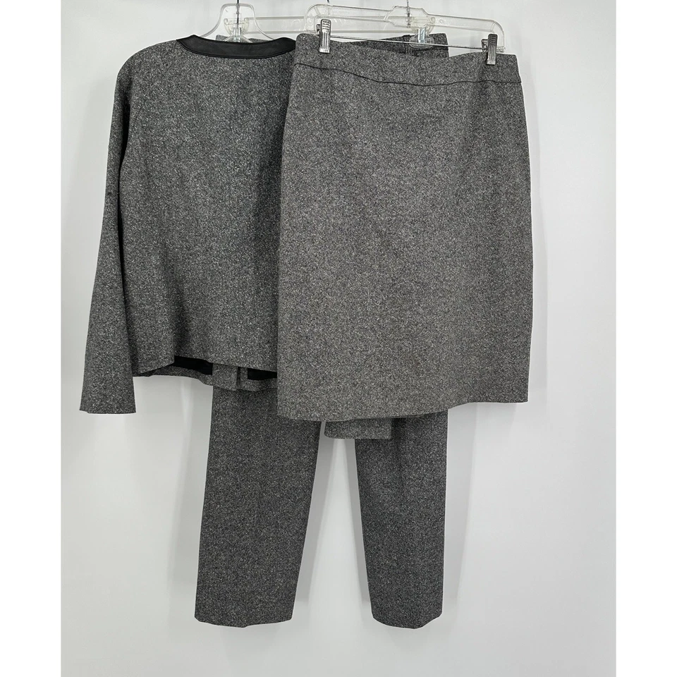 Pendleton Mujer 3 Piezas Traje Talla 10 Lana Seda Blazer Falda Pantalones Hecho en EE. UU. Clásico Foto 2 de 4