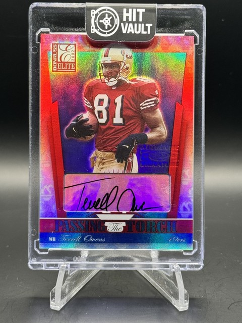 Terrell Owens Autograph - 2002 Donruss Elite - Passing the Torch #PT-16 14/100