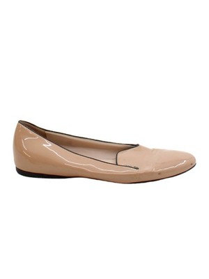 Prada flache Damenschuhe UK 6 hellbraun 100% Leder Loafer