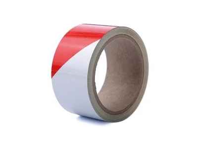Perel Ruban réfléchissant 5 cm x 10 m, pour une haute visibilité, rouge/blanc - Photo 1/4