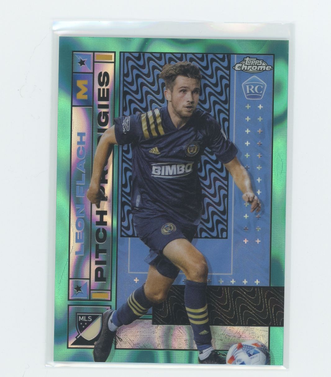 2022 Topps Chrome MLS #59 Leon Flach Aqua Lava #/299