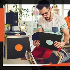 40 Pcs Black Vinyl Record Storage Album 12 Inch Sleeves Blank Paper Poly Inner