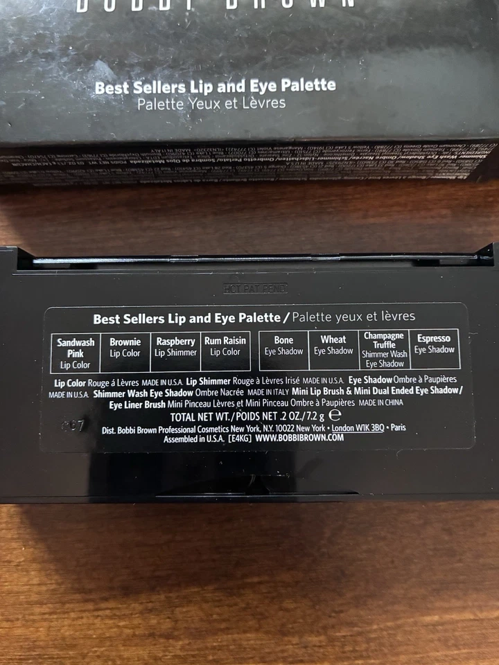 Bobbi Brown 8 Pan Best Sellers Lip & Eye Palette Case & Brushes NEW RARE HTF - Image 4 of 4