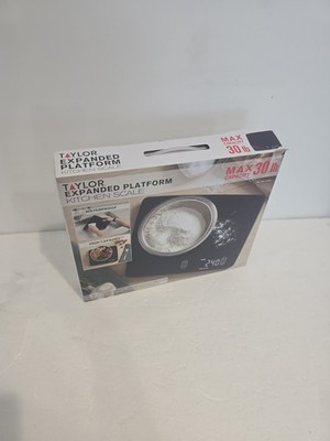 Taylor Expanded Platform Kitchen Scale Digital 30 Lb Capacity Black Food Prep