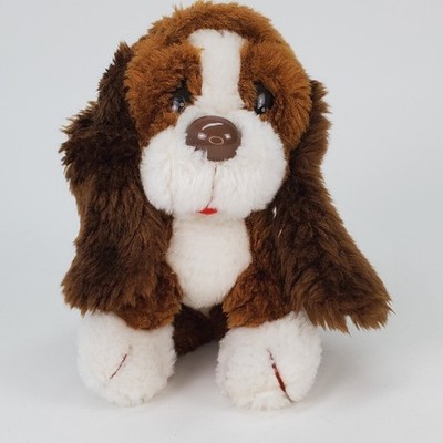 Baxter Basset Hound Dog Plush Stuffed Animal Brown White Floppy Ears 7 Inch