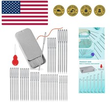 80/40 PCS Large-Eye Blunt Needles,8 Sizes Stainless Steel Yarn Knitting Needl...