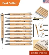 Mr. Pen- Bible Verse Retractable Bamboo Pen, 10 Pack, Black Ink, Christian Pens