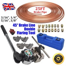Brake Line Flaring Kit Double Flaring Tool 45° 3/16"-3/8" Tube 25ft Brake Pipe