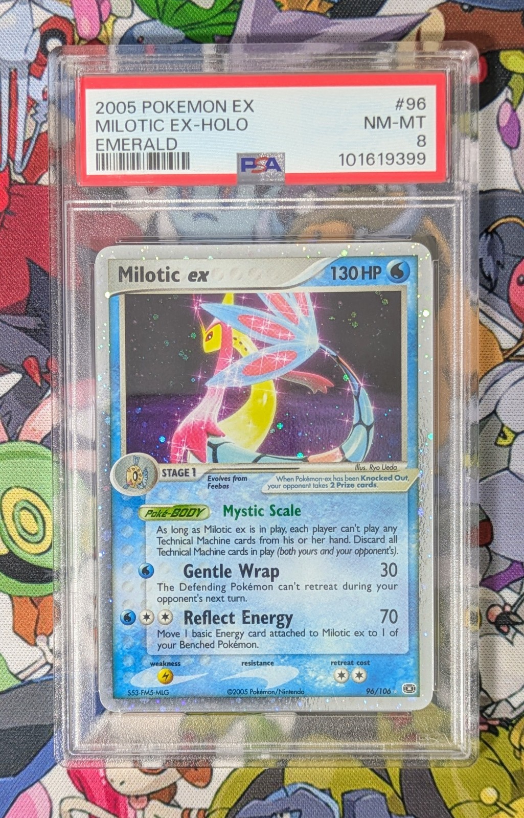 2005 Pokemon Milotic Ex Holo 96/106 PSA 8 Emerald NM-MT