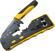 RJ45 Crimp Tool, Ratcheting Ethernet Crimper, Cutter, Stripper