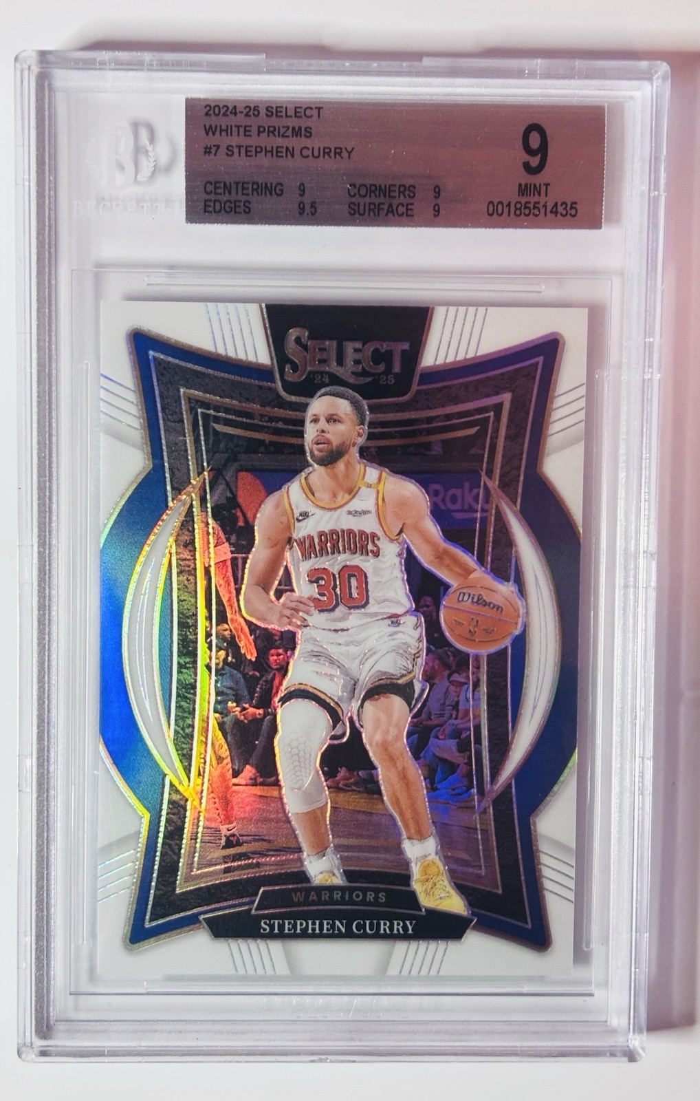 2024-25 Panini Select - Concourse Stephen Curry #7 White Prizm /149 BGS 9