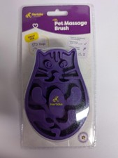 Hertzko Pet Massage Brush Soft Rubber Bristles Grooming Tool for Dogs Cats