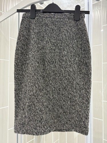 Thierry Mugler Grey Tweed Skirt Suit Blazer Jacket SZ36 Signature Belt - Picture 8 of 16
