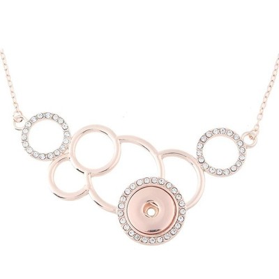 18/20mm Rose Gold Rhinestone Details Snap Choker N3-02