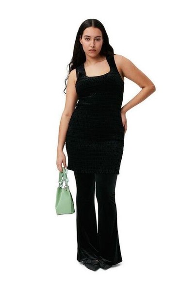 Women Ganni Trousers Black Velvet 34 / XS / 42