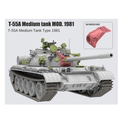RYEFIELD RM-5098 1/35 T-55A Medium Tank Mod. 1981 With 3D Printed Part Model Kit