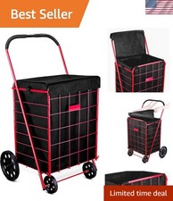 Waterproof Shopping Cart Liner 18x15x24 with Adjustable Straps - Black Elegance