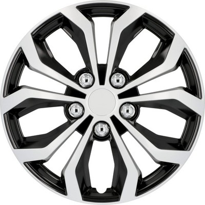 Cartrend Daytona 75568 Radkappen, 15 Zoll, schwarz-silber, 4er-Set