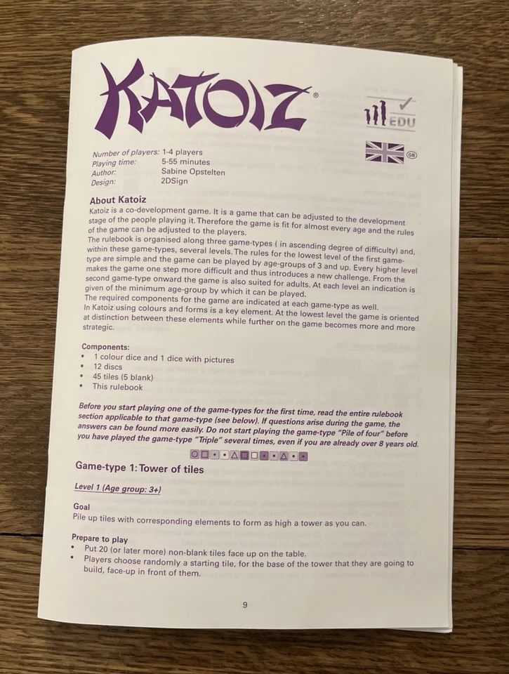 Rare KATOIZ Tile Game 2004 Opstelten Speelgoed COMPLETE Strategy Family Ages 3+ - Image 3 of 4